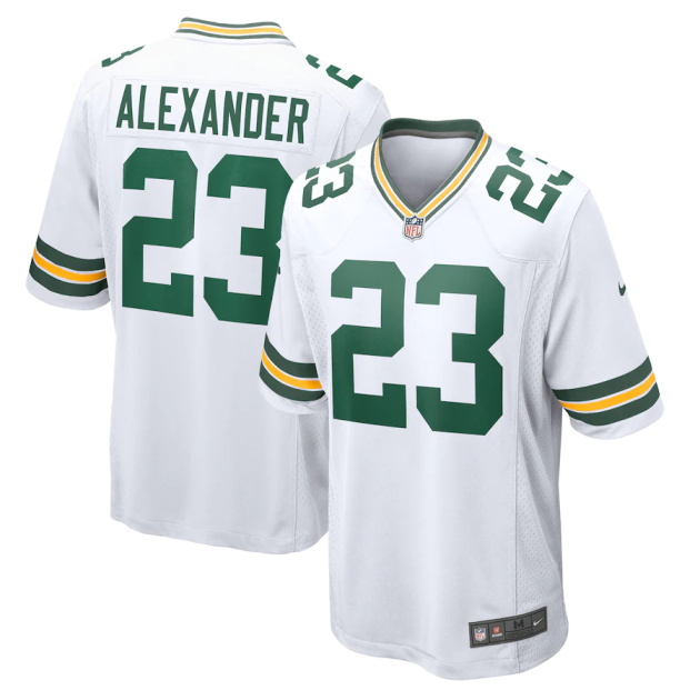 mens nike jaire alexander white green bay packers game player jersey